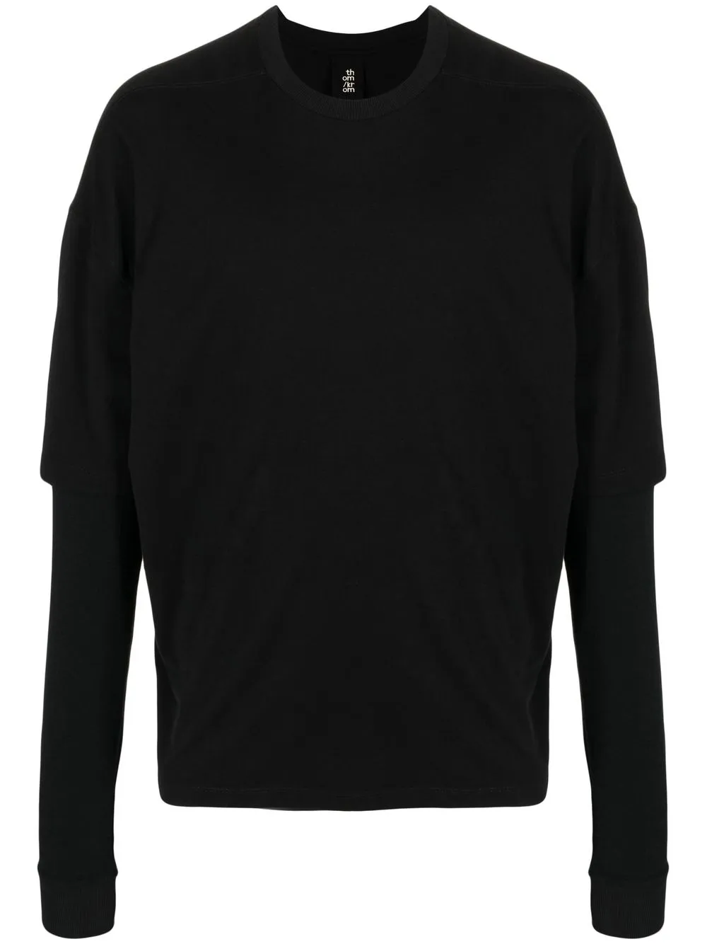 

Thom Krom sudadera manga larga a capas - Negro