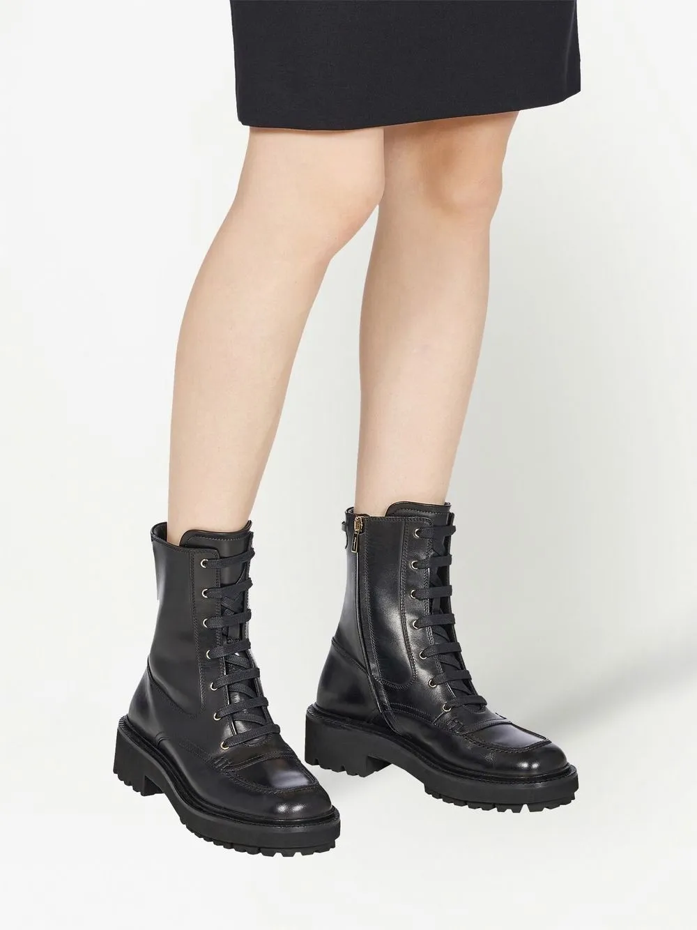 Ferragamo Orlando Lace-up Ankle Boots In Black