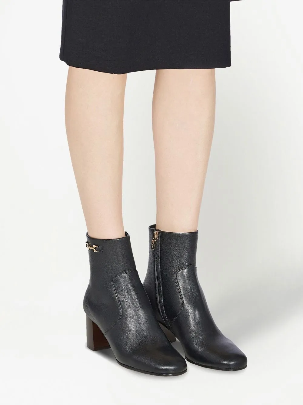Ferragamo Otello Buckle-detail Ankle Boots In Black