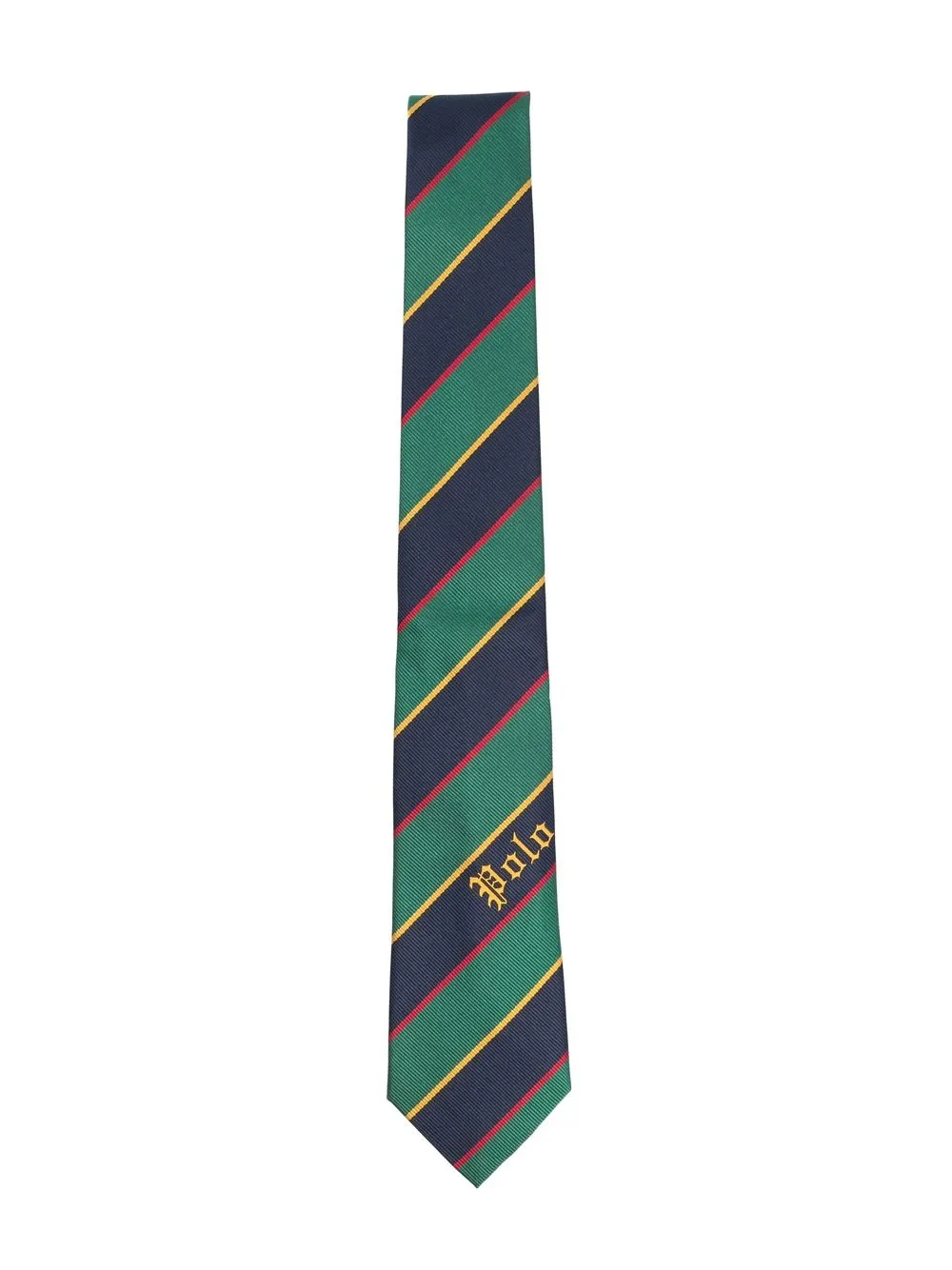 

Ralph Lauren Kids jacquard-logo striped silk tie - Green