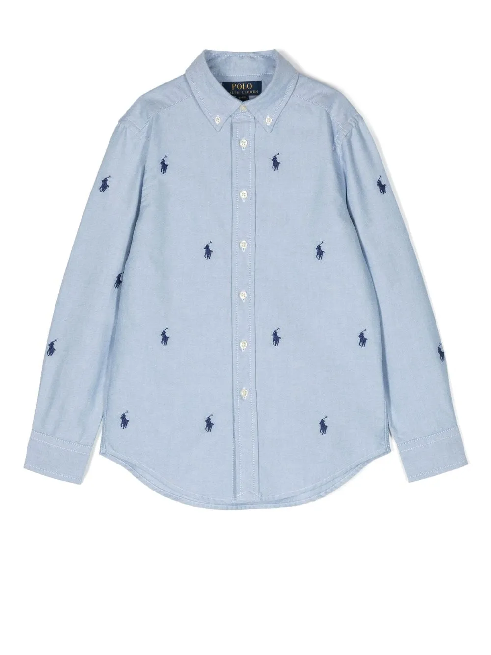 

Ralph Lauren Kids all-over pony-motif shirt - Blue