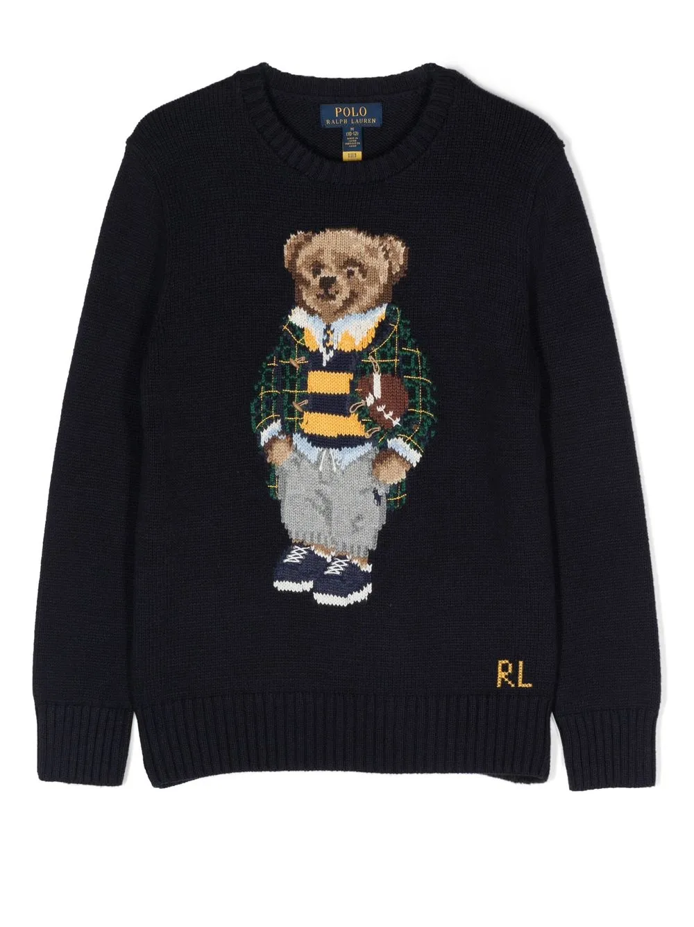 

Ralph Lauren Kids Fall Bear knit jumper - Blue