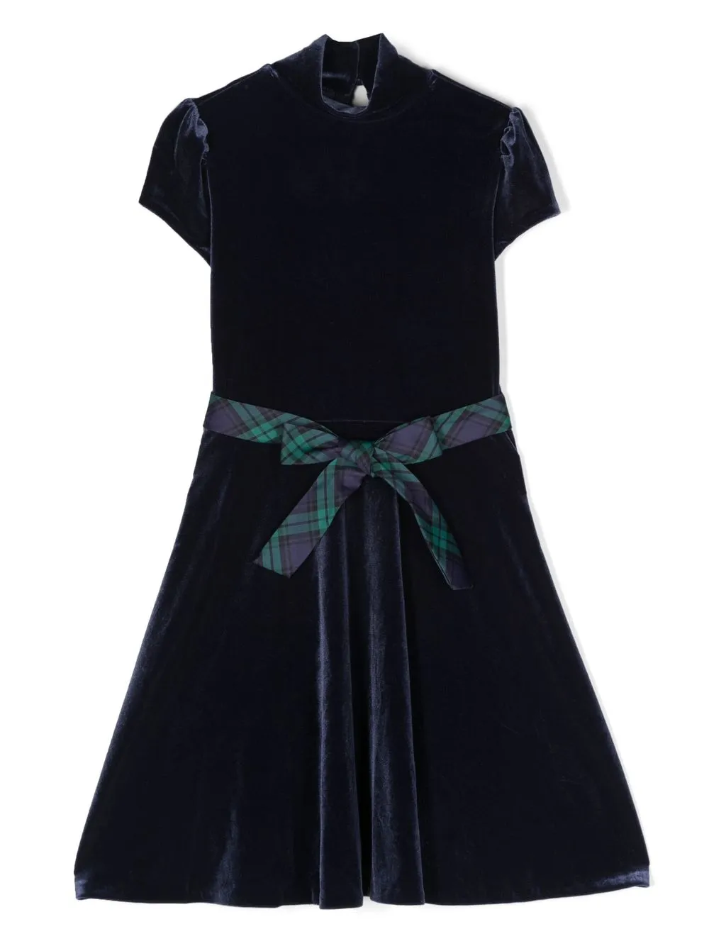 

Ralph Lauren Kids tie-fastening velvet dress - Blue