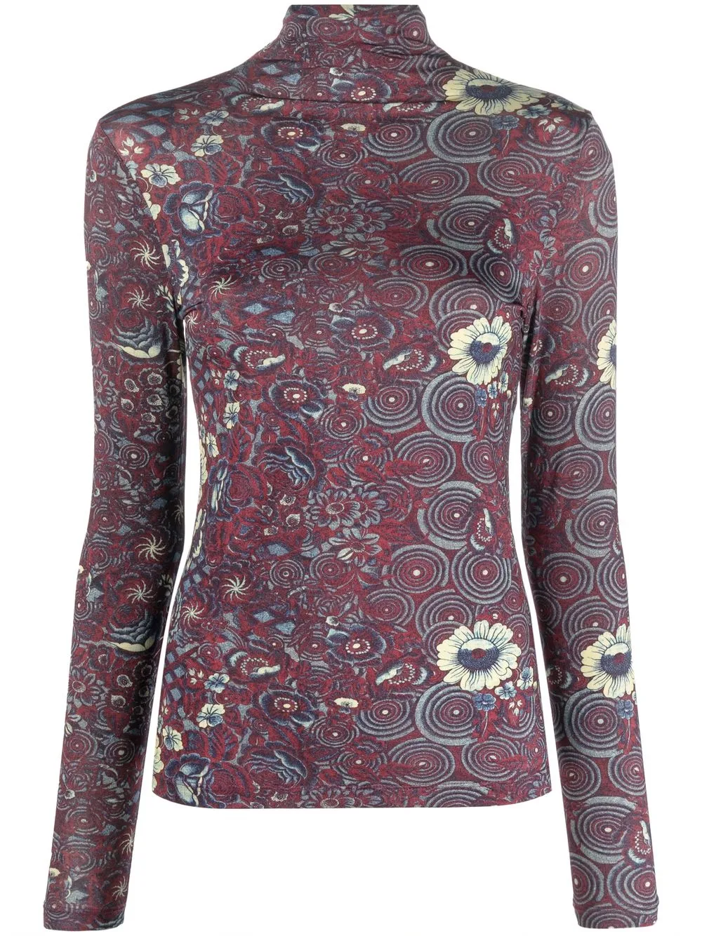 

Ulla Johnson Aurelia botanical-print high-neck top - Red