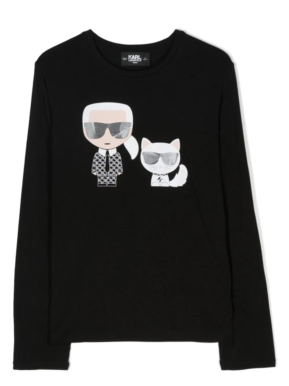 

Karl Lagerfeld Kids Ikonic Karl-logo long-sleeve T-shirt - Black