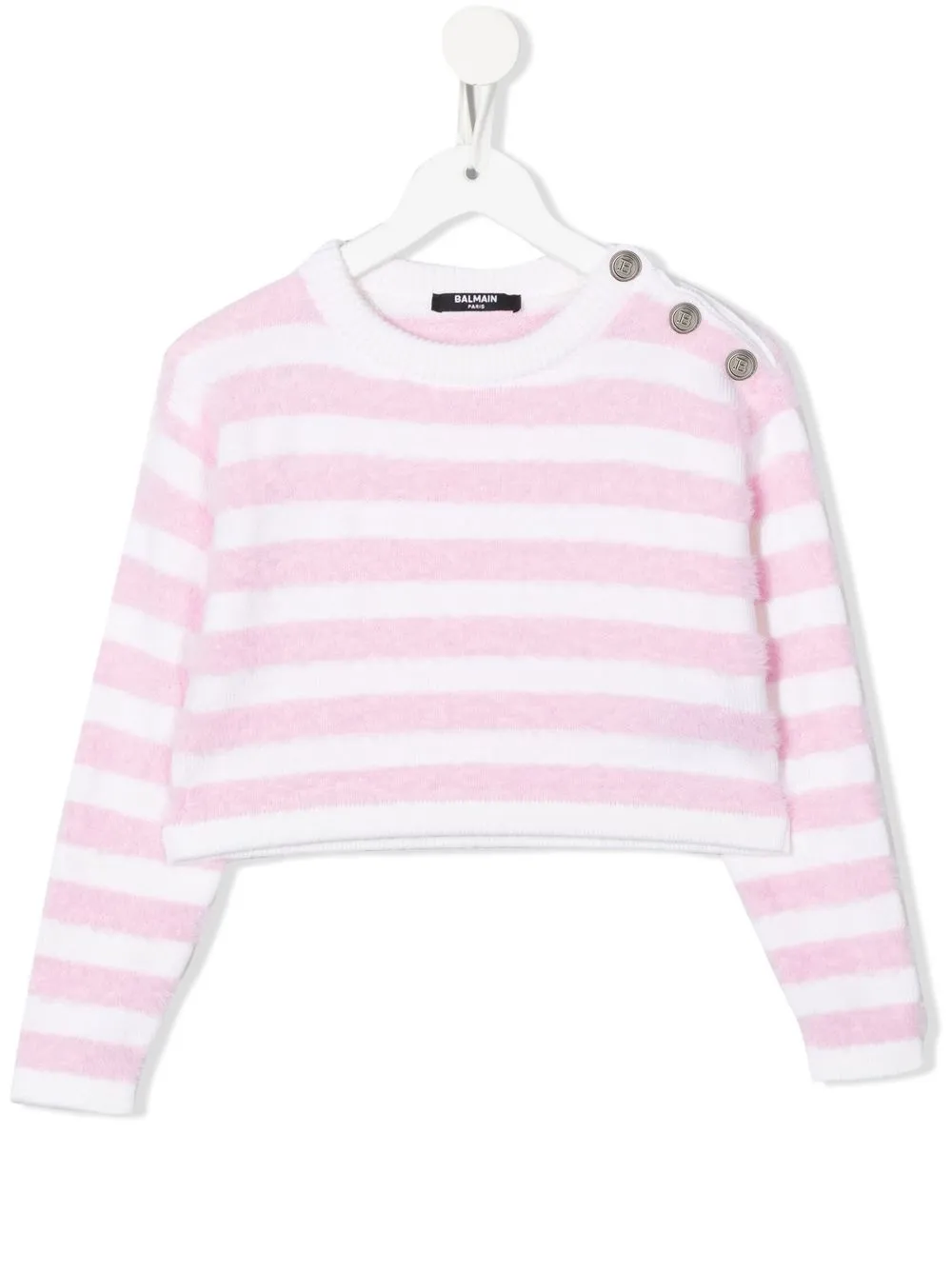 

Balmain Kids suéter con rayas estampadas - Blanco