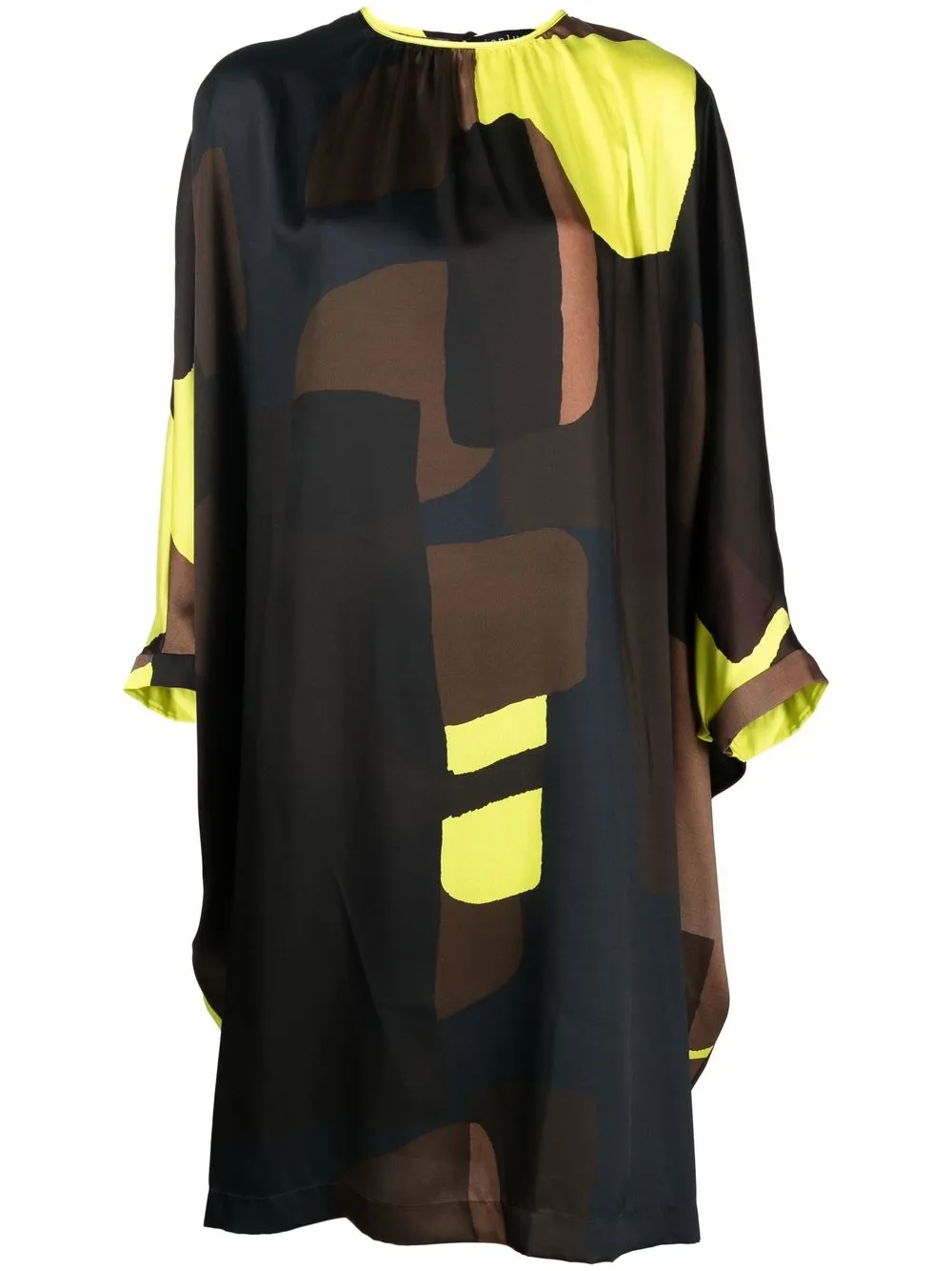

Gianluca Capannolo vestido de satén con estampado gráfico - Amarillo