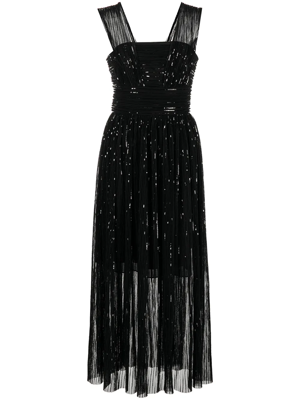 

Halston Heritage Liana pleated sequin-embellished dress - Black