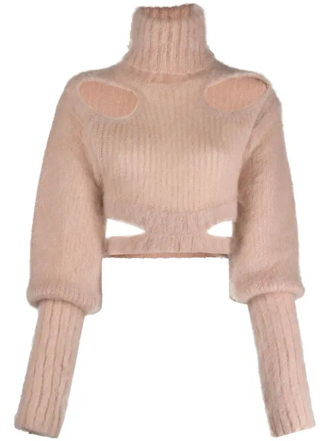 ANDREĀDAMO cut-out cropped jumper 