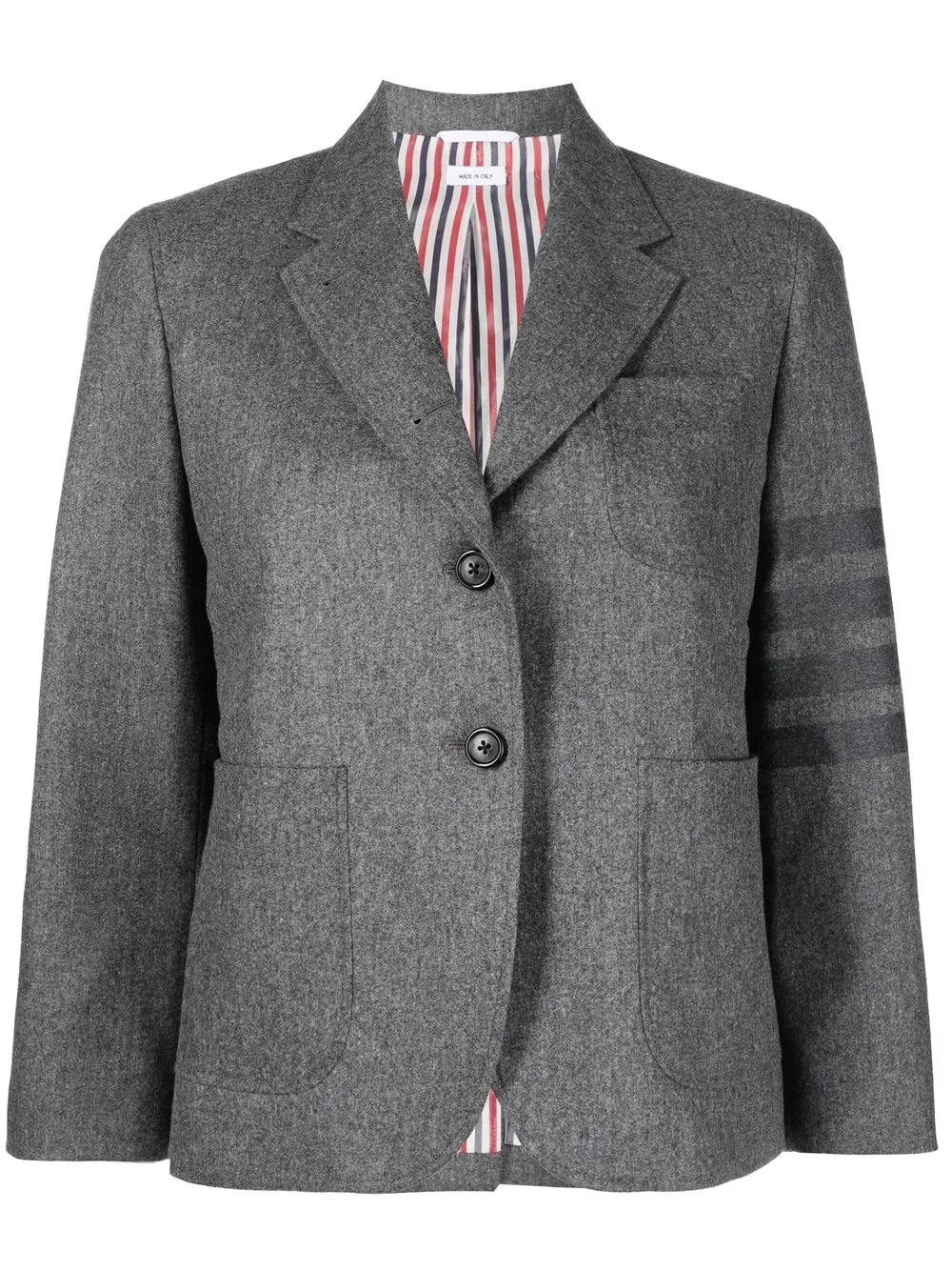 

Thom Browne check-pattern single-breasted blazer - Grey