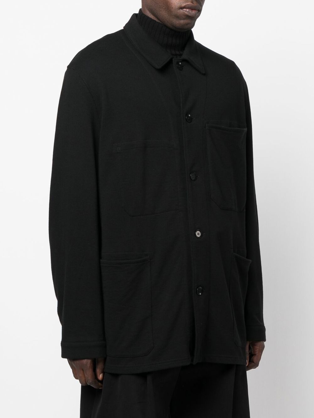 Yohji Yamamoto Long-sleeve Shirt Jacket In Black | ModeSens