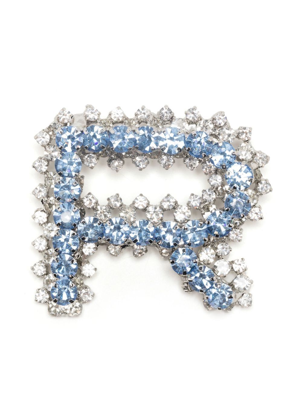 

Rochas broche con detalles de cristal y monograma - Azul