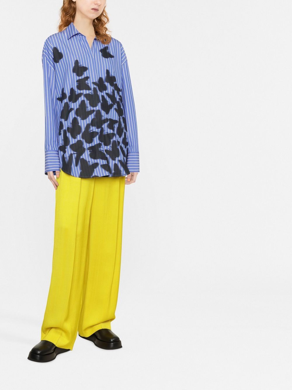 MSGM Blouse met krijtstreep - Blauw