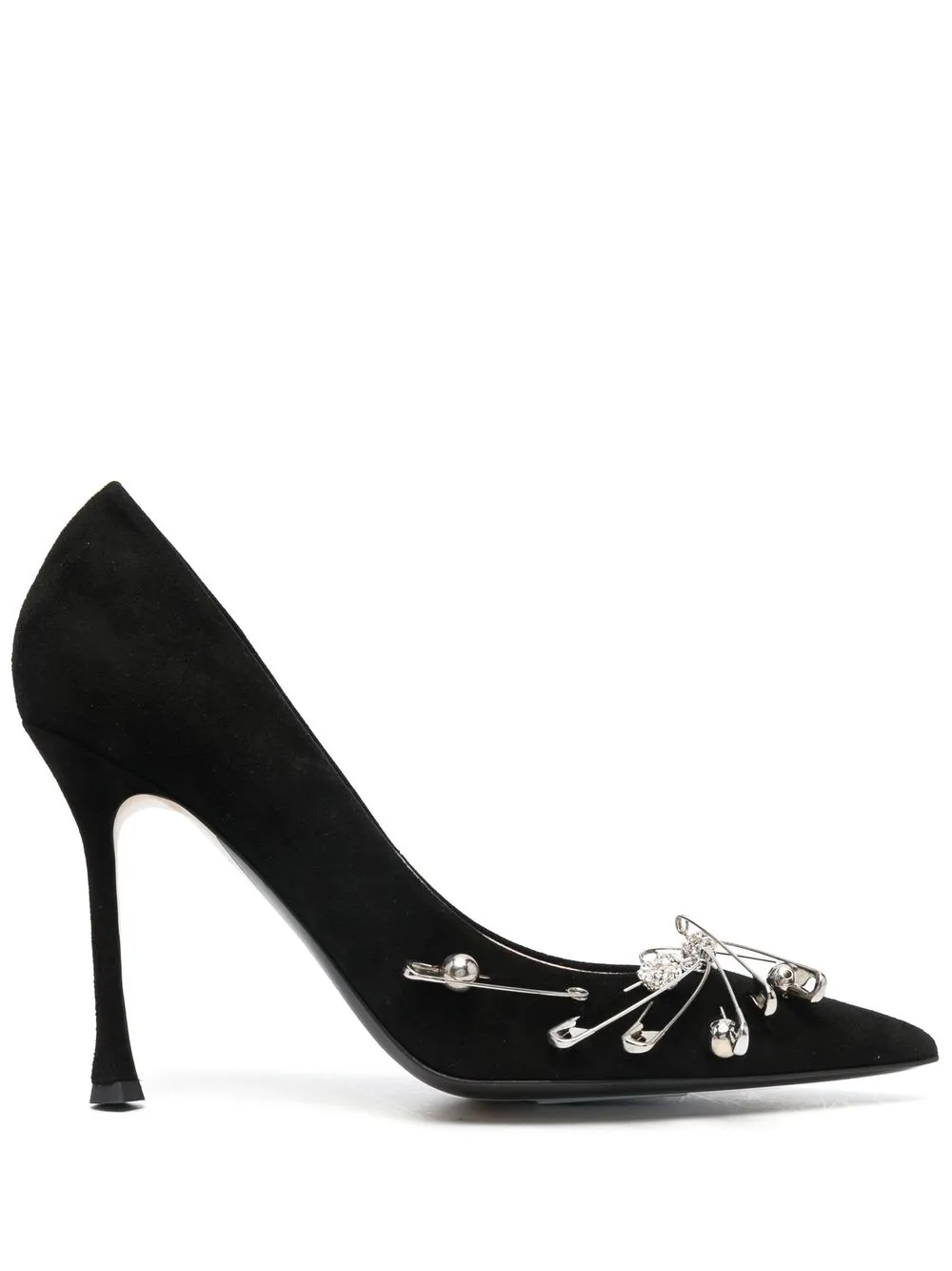 

Nº21 safety pin-detail suede pumps - Black