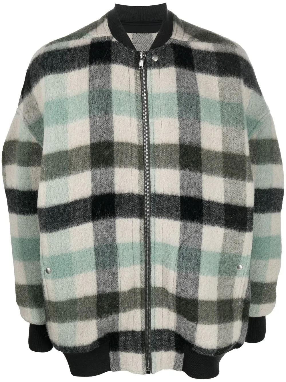 

Rick Owens check-print zip-up jacket - Green