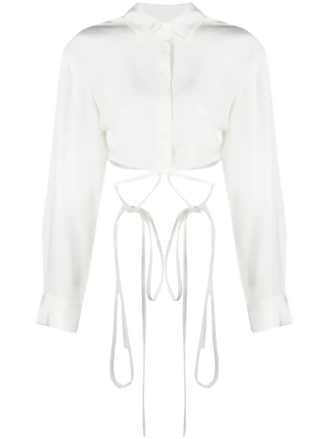 Christopher Esber cropped long-sleeve shirt