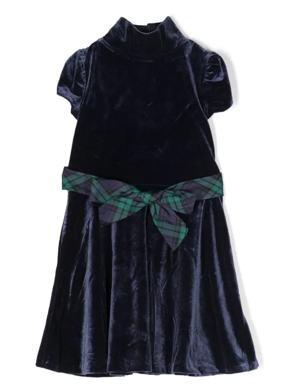 Ralph Lauren Kids Velvet Belted Dress - Farfetch