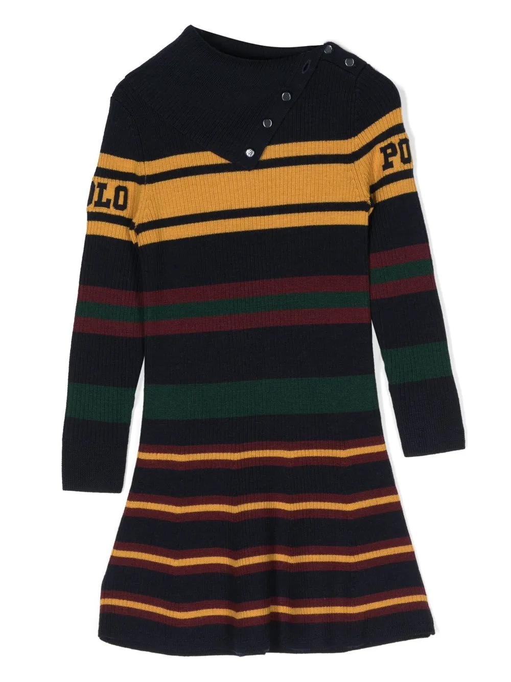 

Ralph Lauren Kids striped ribbed-knit wool dress - Blue