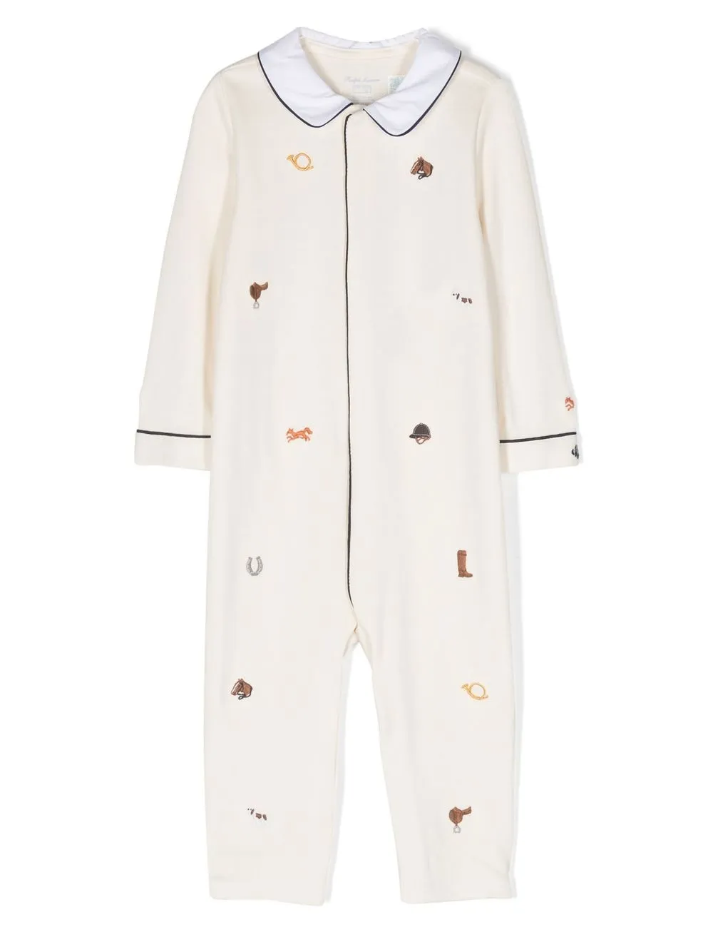 

Ralph Lauren Kids mameluco con logo bordado - Neutro