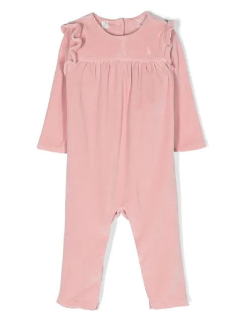 Ralph Lauren Kids ruffle-trim velvet romper