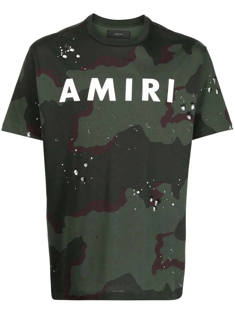 

AMIRI playera con logo y estampado militar - Verde