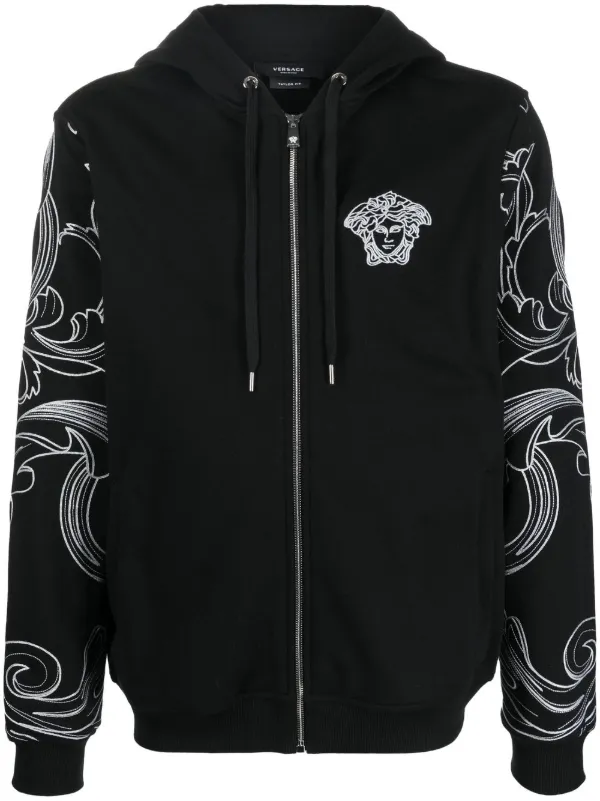 Versace Barocco logo-embroidered Hoodie - Farfetch