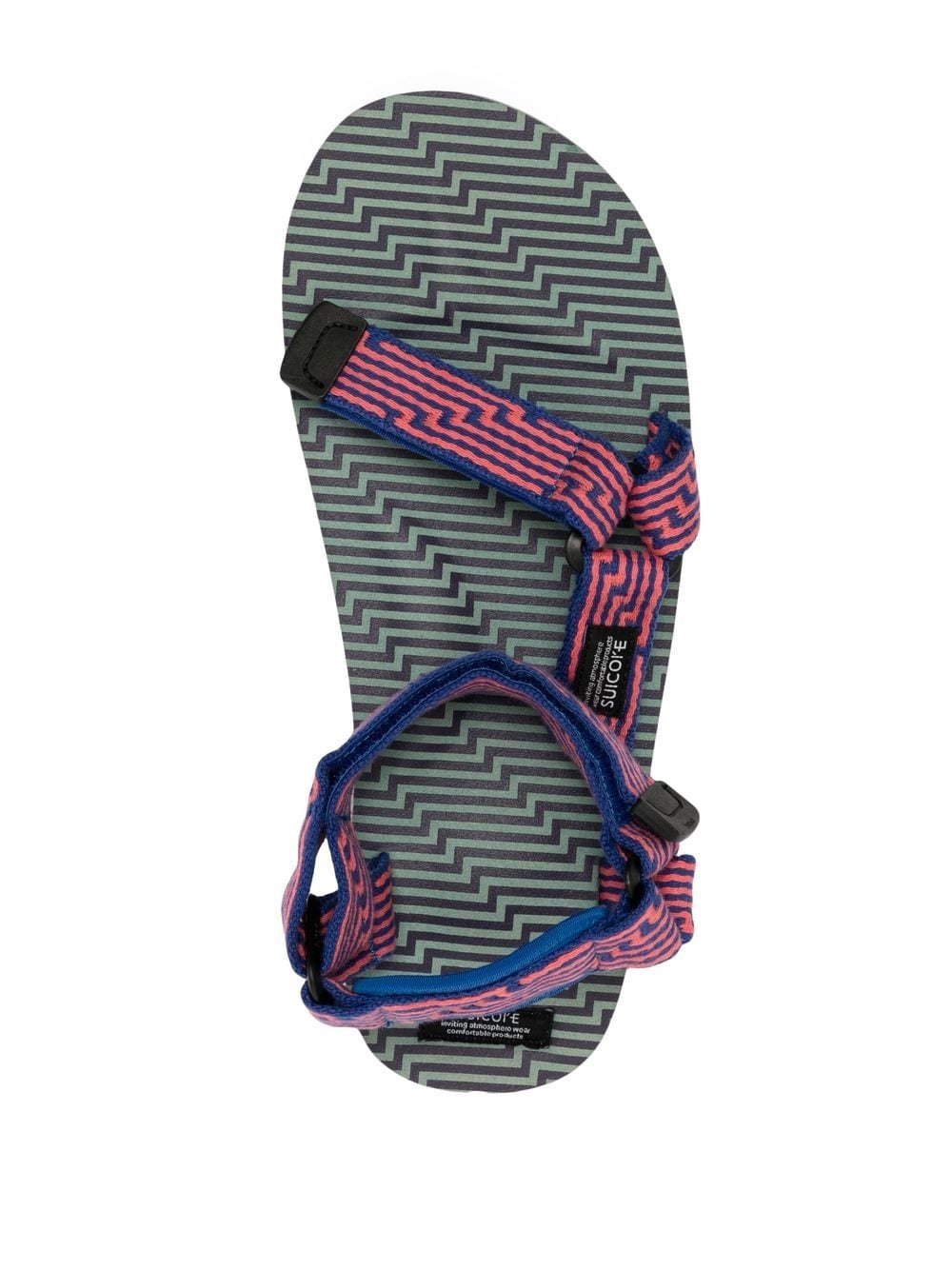 Shop Suicoke Depa-jc Jacquard-strap Sandals In Blue