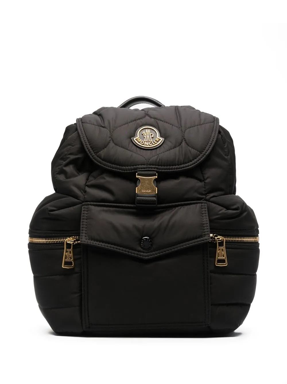 

Moncler mochila con placa del logo - Negro