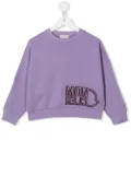 Moncler Enfant logo-print cotton crew-neck sweatshirt - Purple