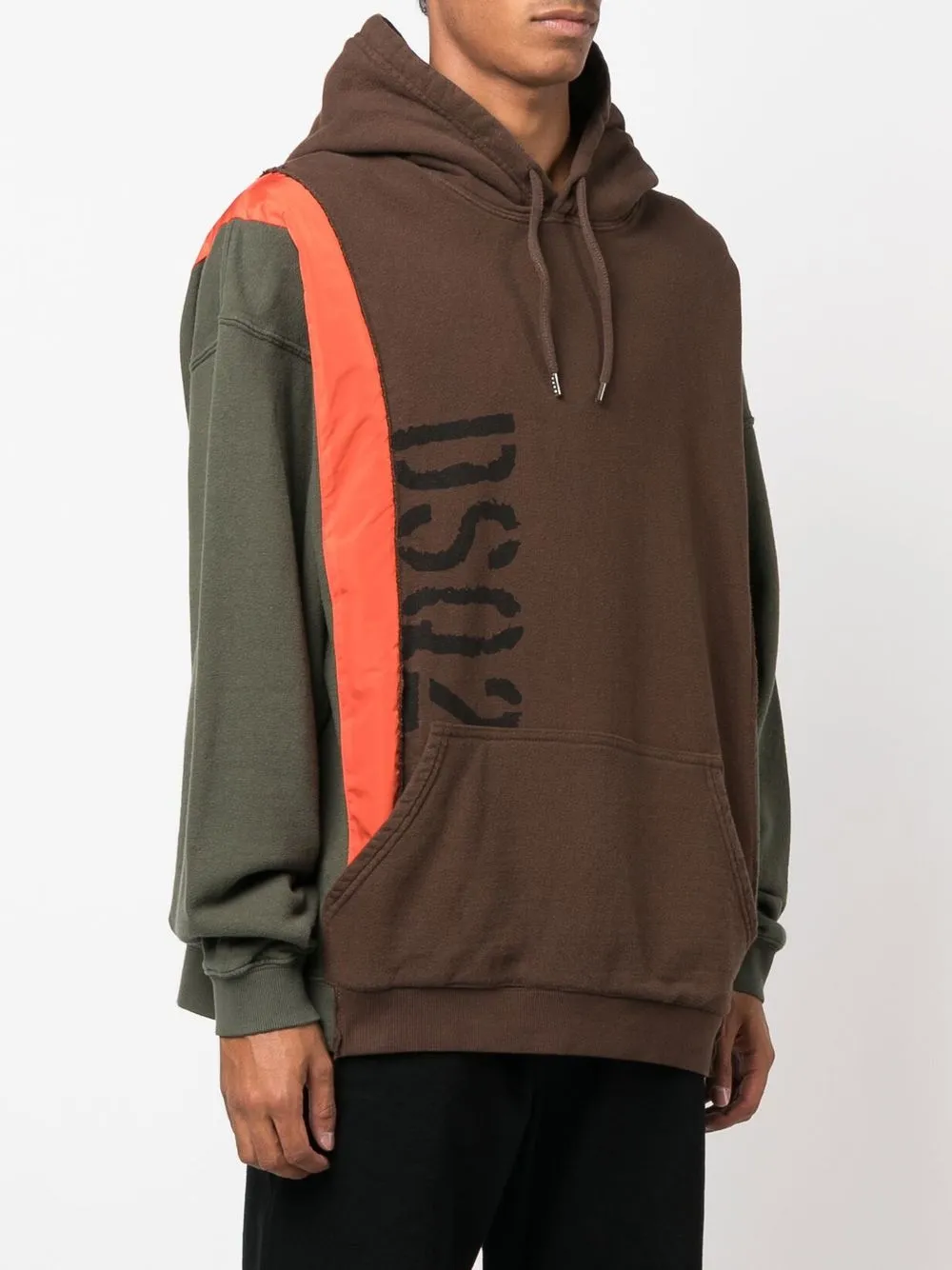 Affordable DSQUARED2 colour-blocked logo-print hoodie Men