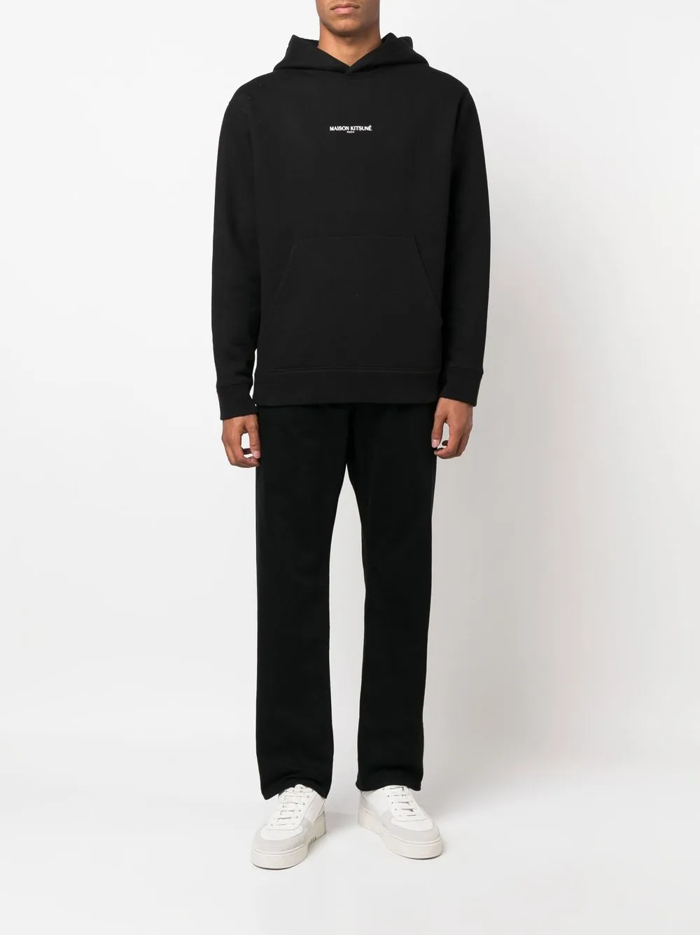 Maison Kitsuné Hoodie met logoprint - Zwart