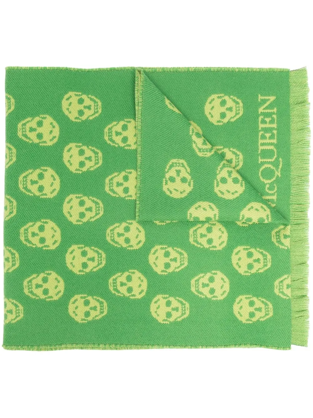 

Alexander McQueen mascada reversible con motivo skull - Verde