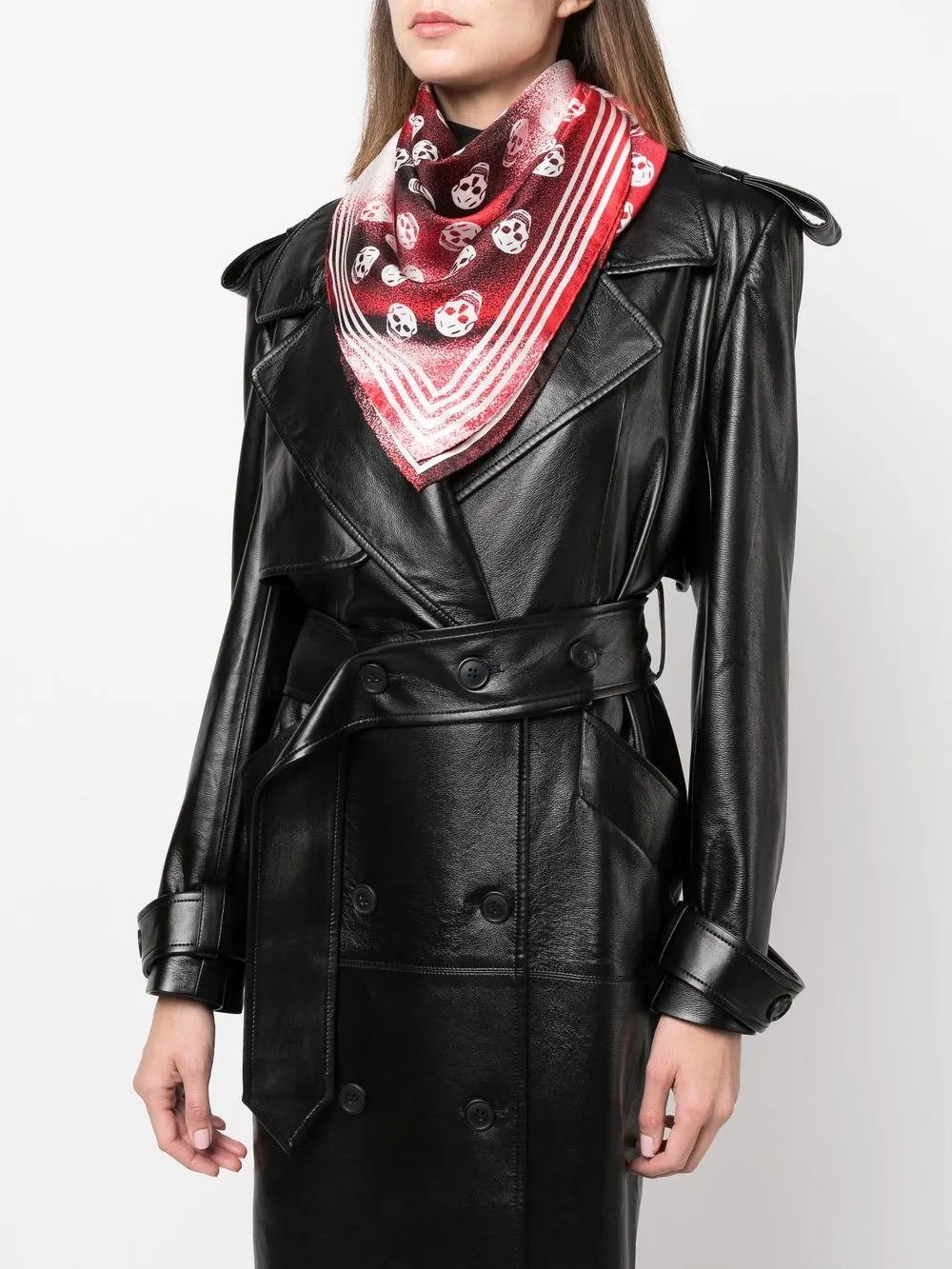 Alexander McQueen Sjaal met doodskopprint - Rood