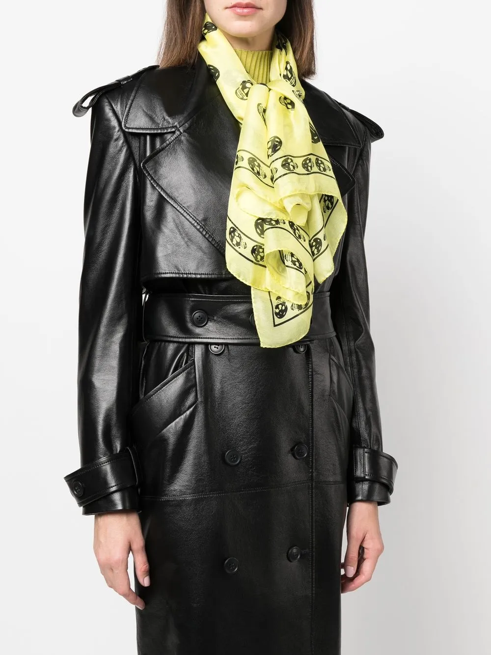 Alexander McQueen Sjaal met doodskopprint - Geel
