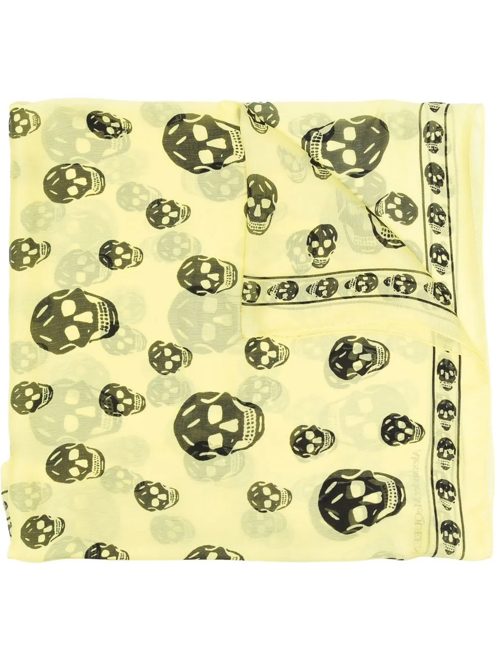 

Alexander McQueen mascada con motivo Skull - Amarillo