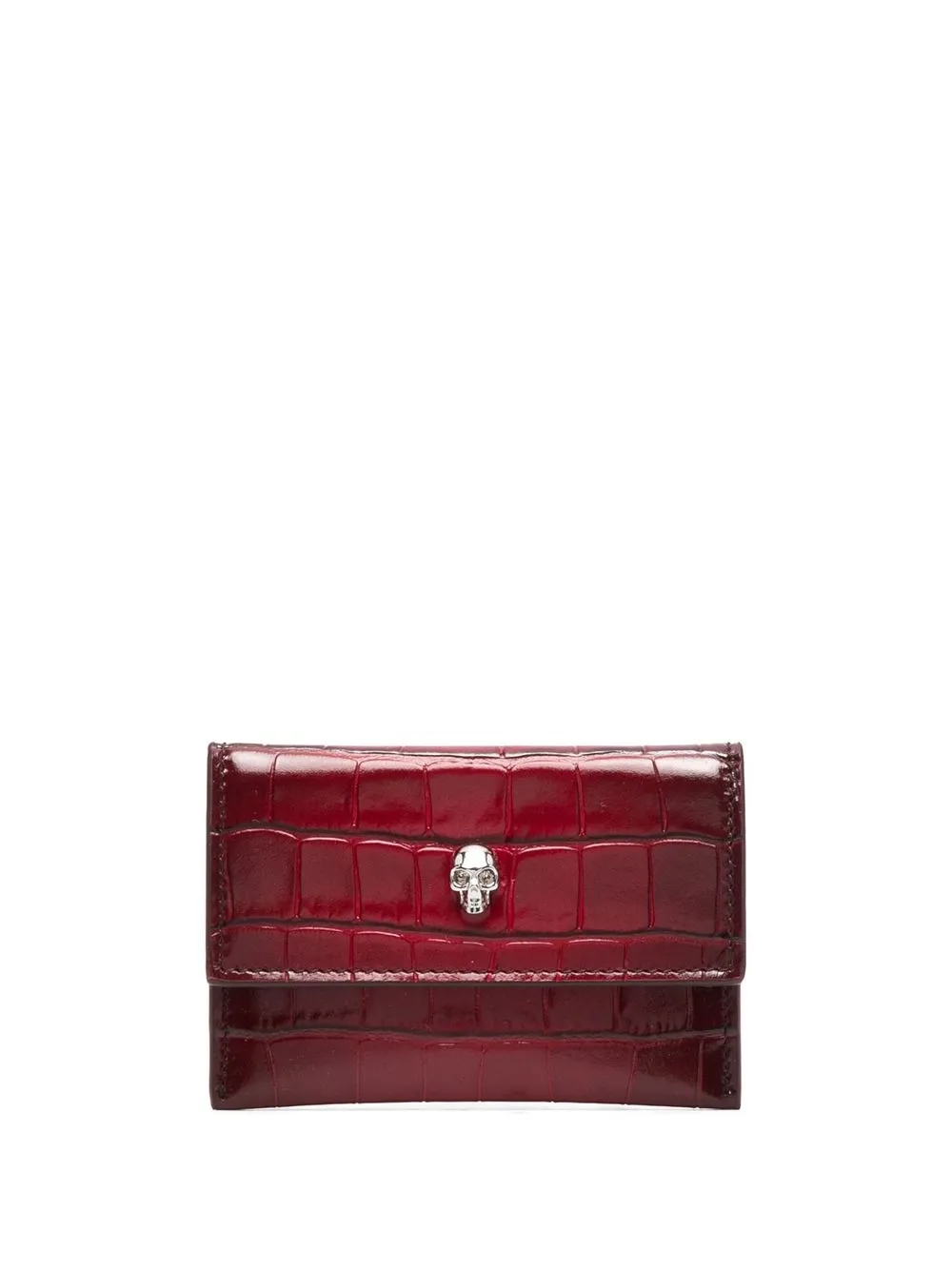 

Alexander McQueen cartera Skull con cocodrilo en relieve - Rojo