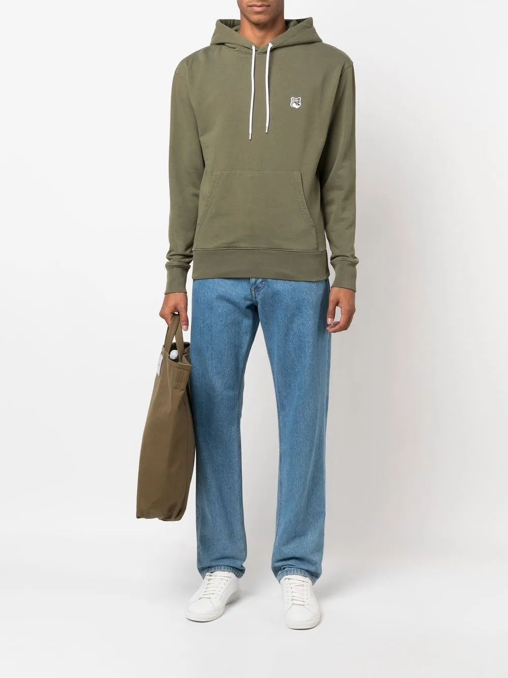 Maison Kitsuné Hoodie met logoprint - Groen