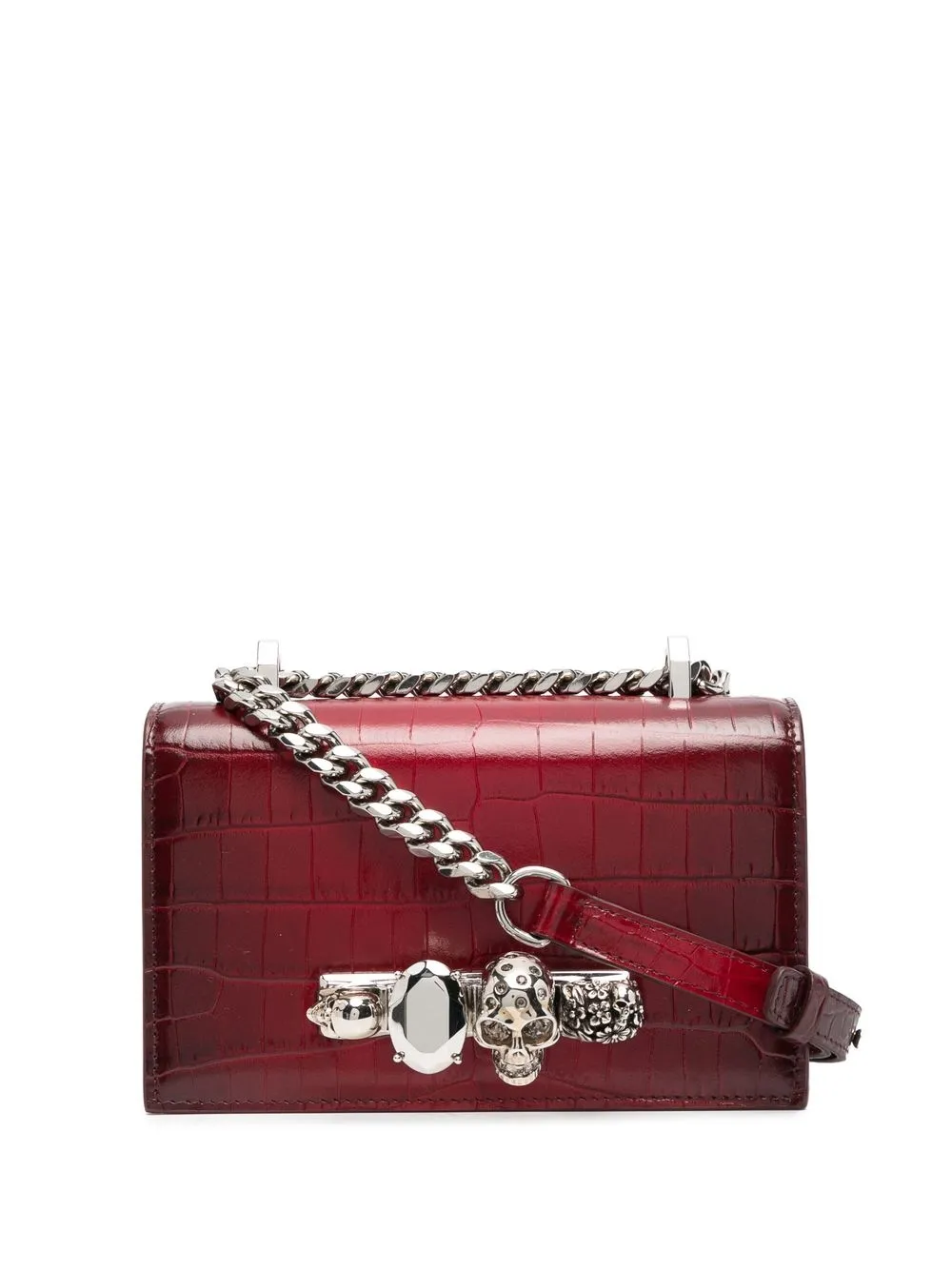 

Alexander McQueen bolsa de hombro Four-ring con cristales - Rojo