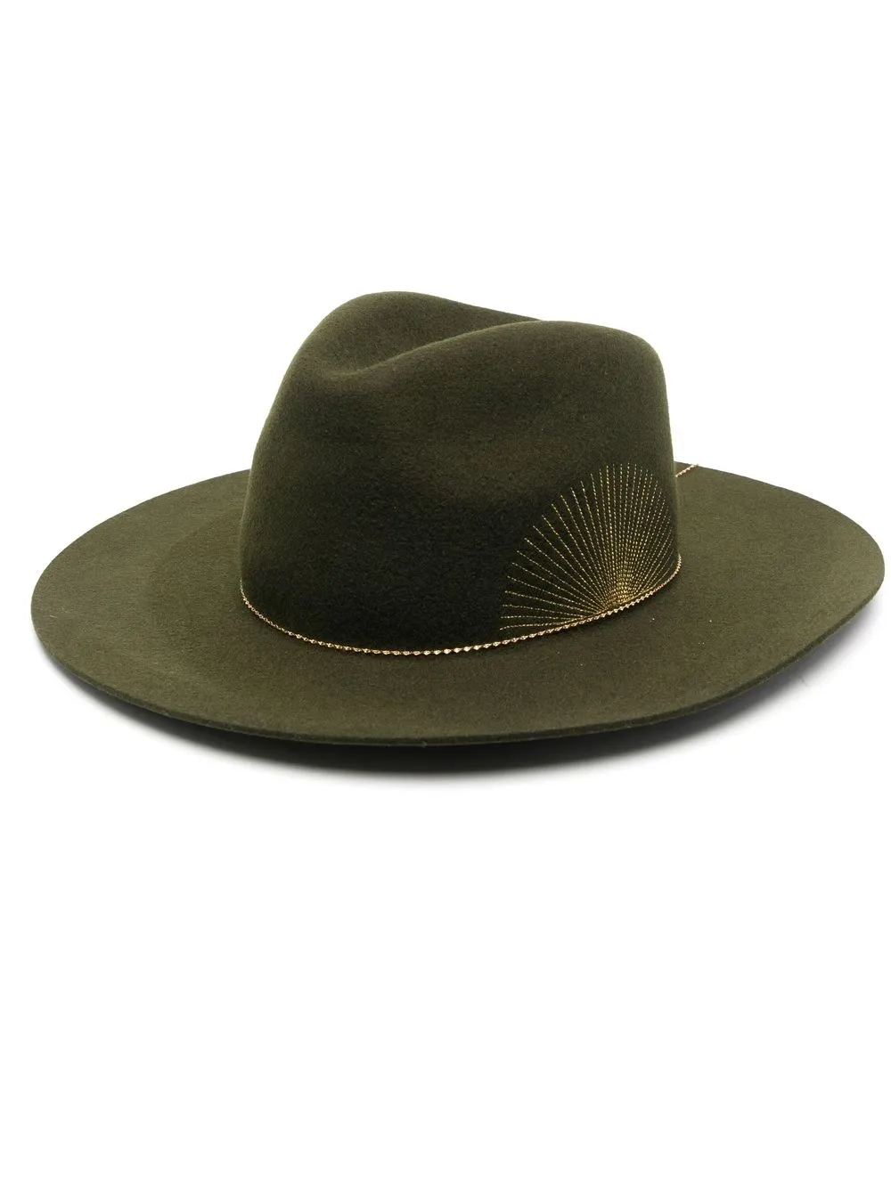 

Van Palma sombrero de ala ancha con detalle de cadena - Verde