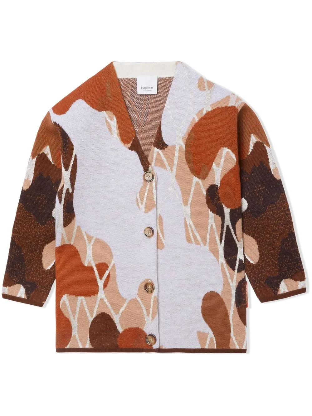 

Burberry Kids cárdigan con estampado militar - Marrón