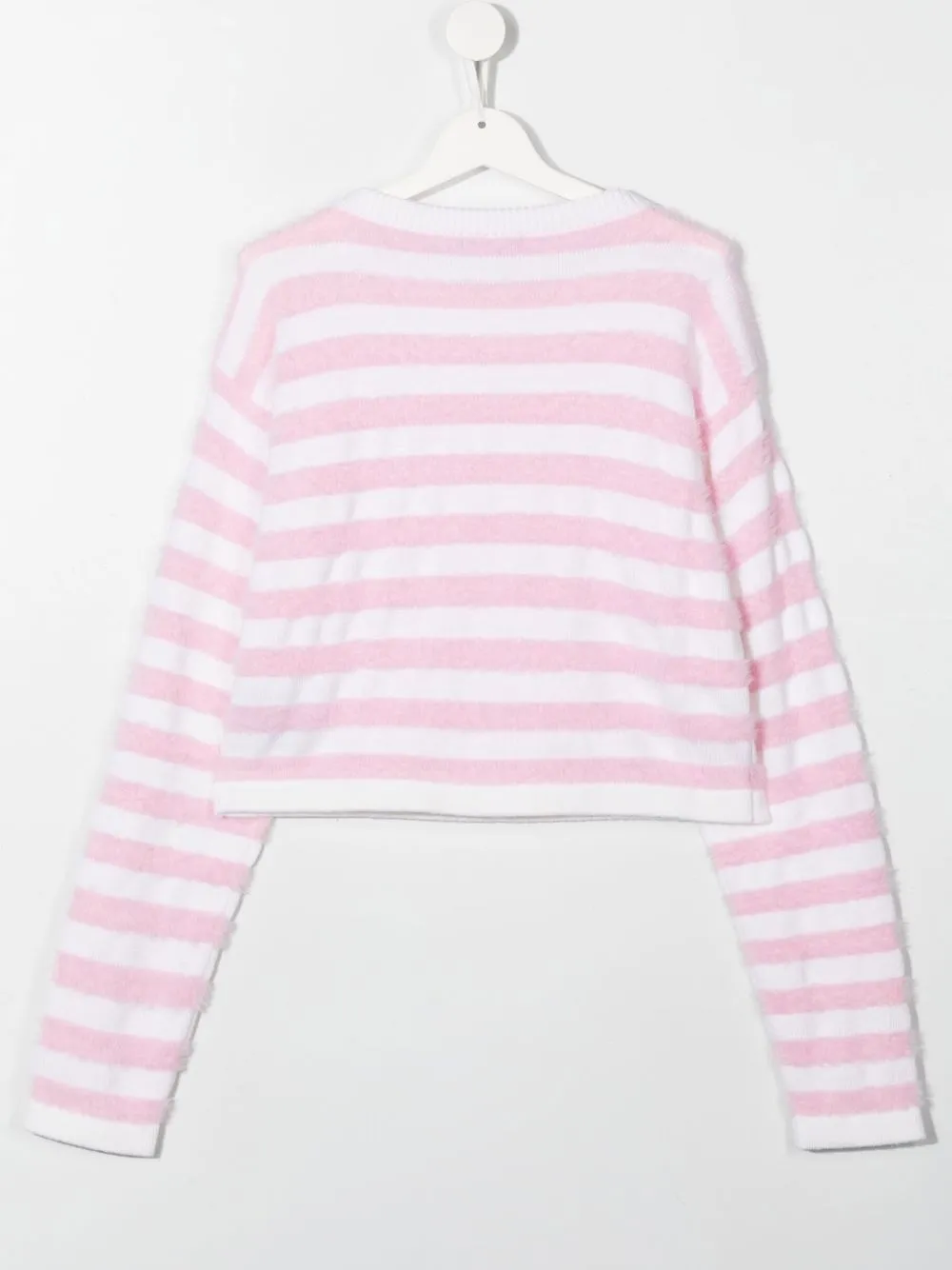 

Balmain Kids suéter a rayas estampadas - Rosado