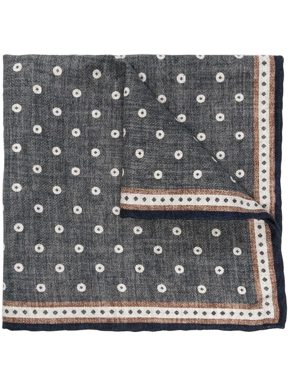 

Brunello Cucinelli reversible silk pocket square - Blue