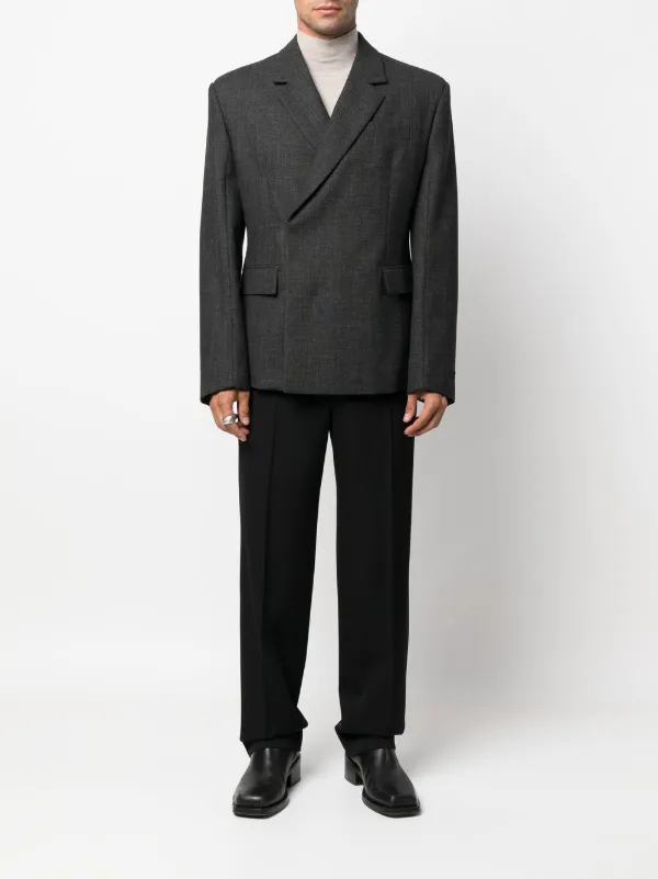 PRADA グレー テーラードジャケット Prada テーラード ダブルジャケット | グレー | FARFETCH JP