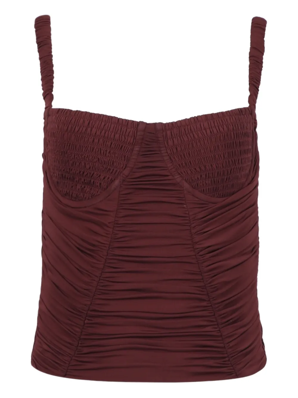 Dion Lee smocked corset top - レッド Dion Lee smocked corset top - レッド