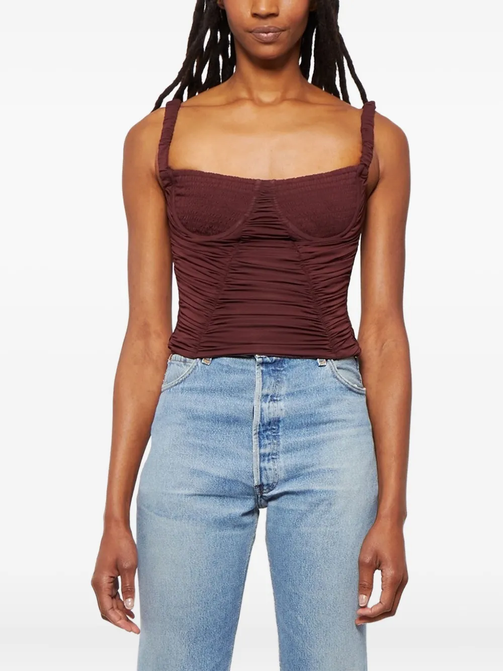 Dion Lee Gesmockte korset top Rood