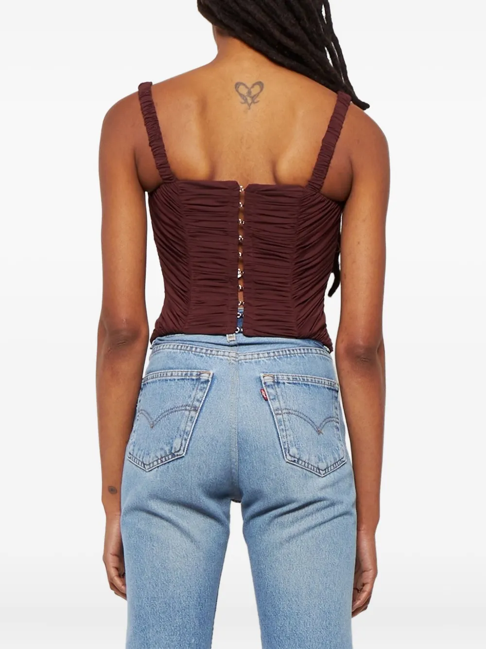 Dion Lee Gesmockte korset top Rood