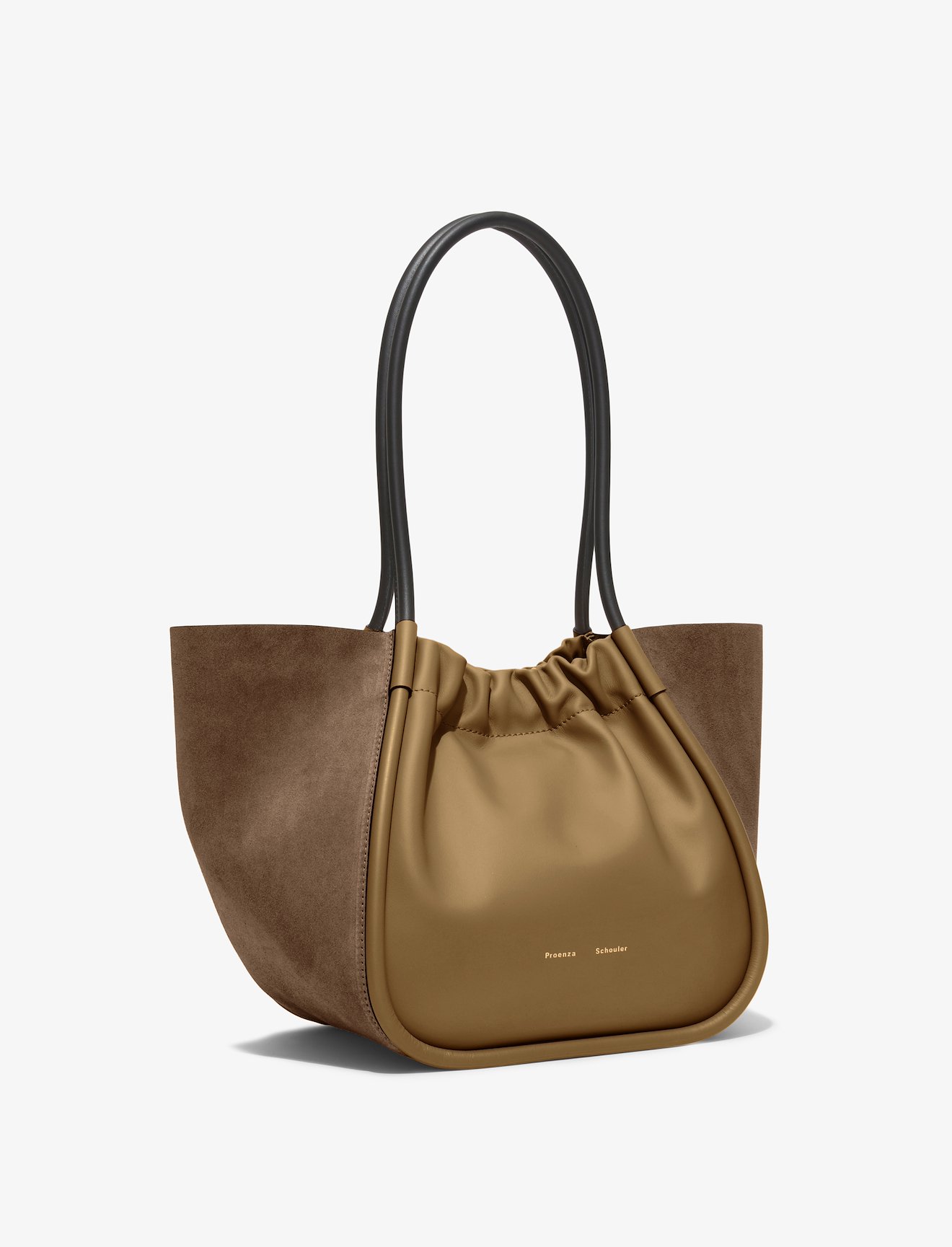Large Suede Ruched Tote #1