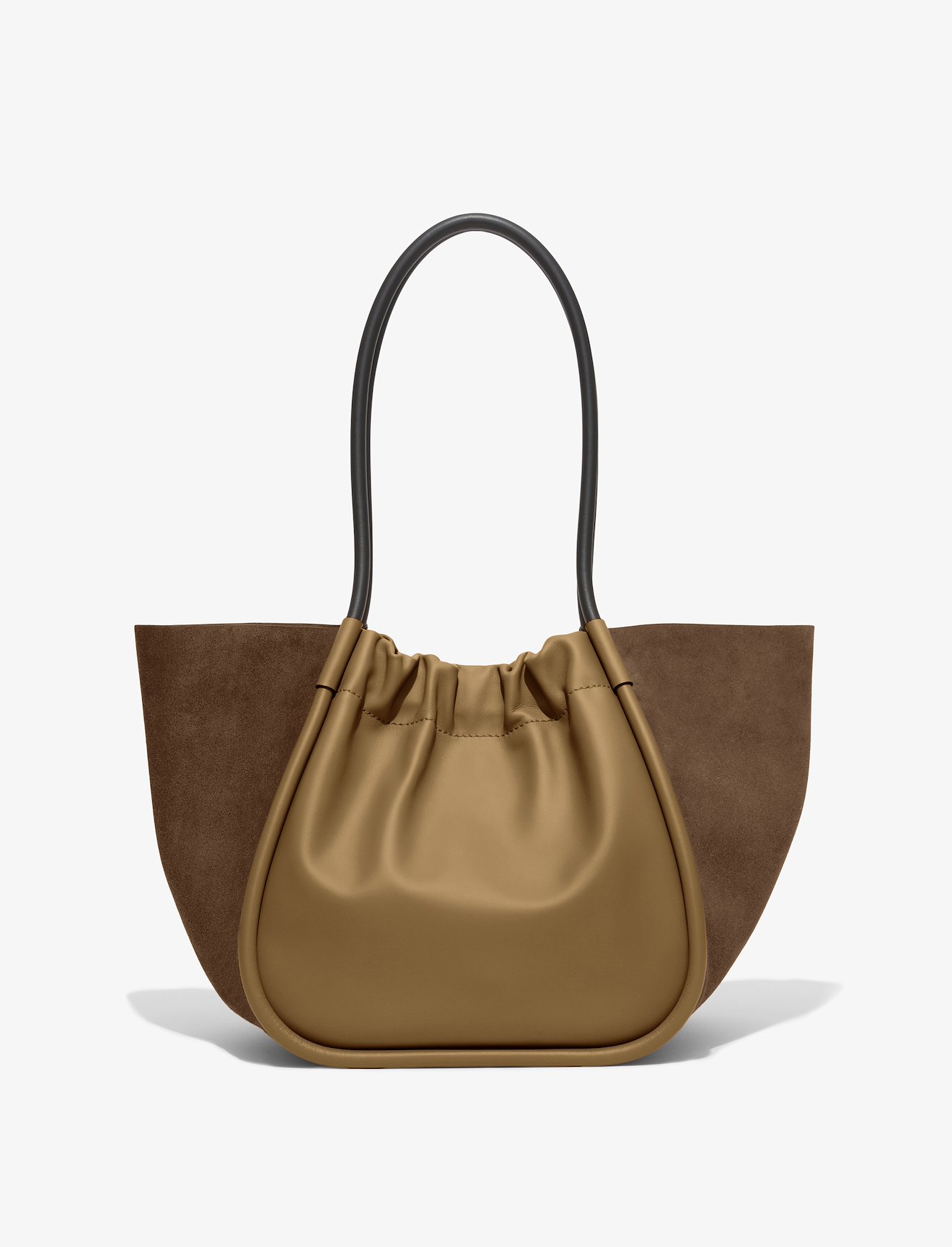 Large Suede Ruched Tote #3