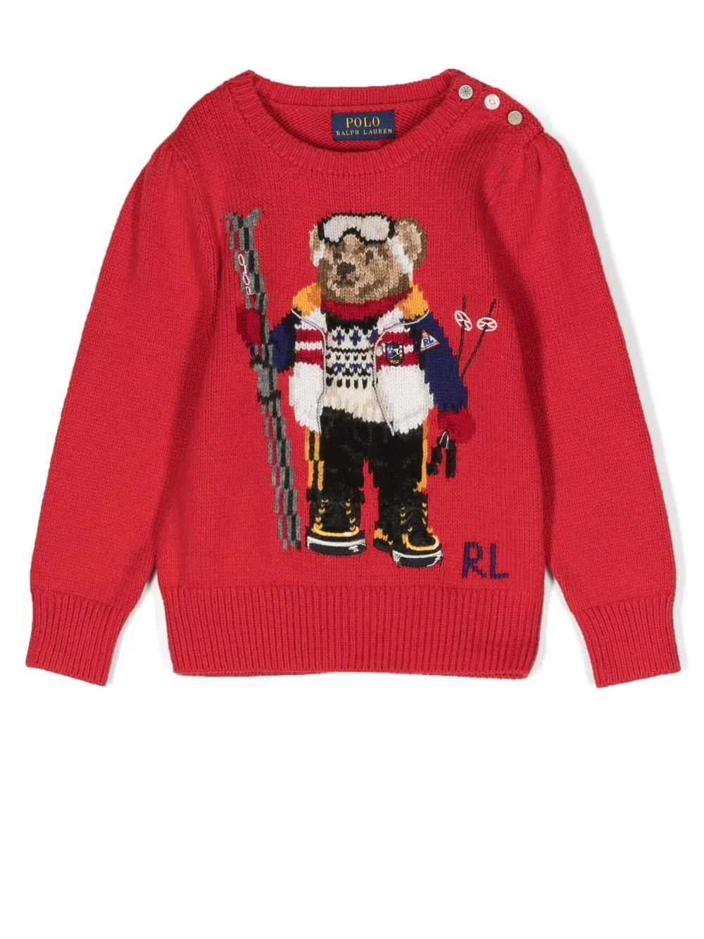 Ralph Lauren Kids' Polo Bear Crew-neck Jumper In Red