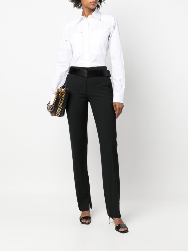 Black Julia cuffed satin trousers, Stella McCartney